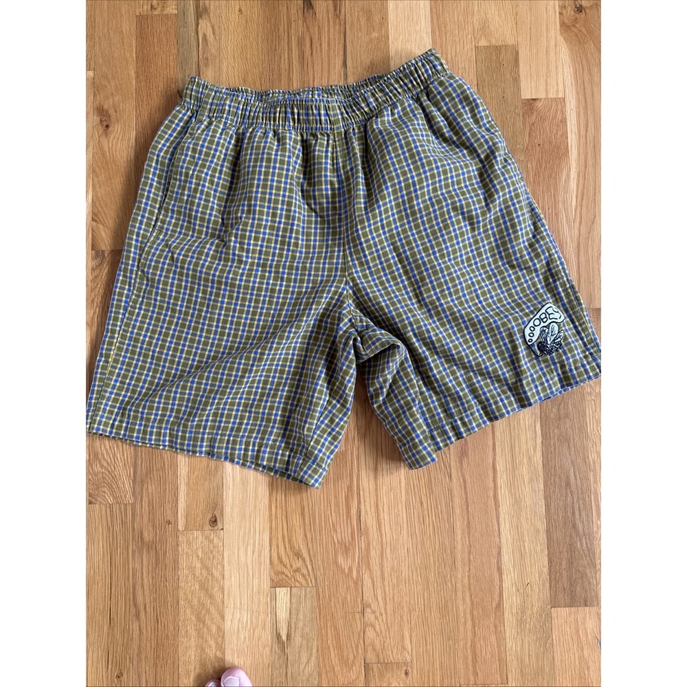 OBEY Easy Plaid Shorts Colorful Pull On Loose‎ Logo Men's Size Large